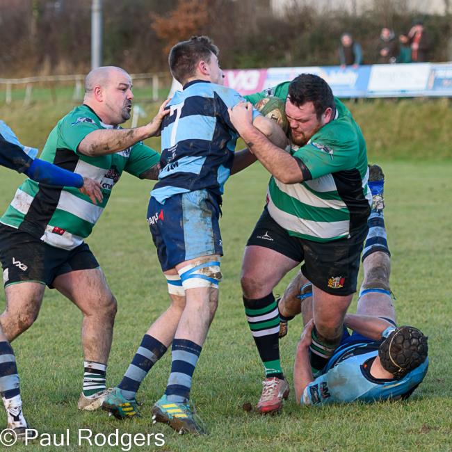 Ceiron Evans and Marc Jones on the drive for Borderers. Picture Paul Rodgers
